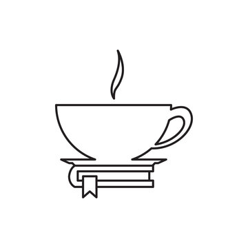 coffee reading logo design vector image