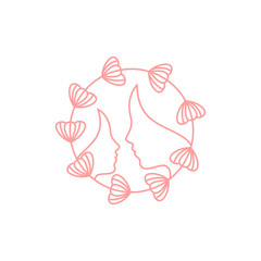 female flower florist logo design vector image