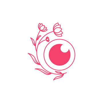 eye flower logo design vector image
