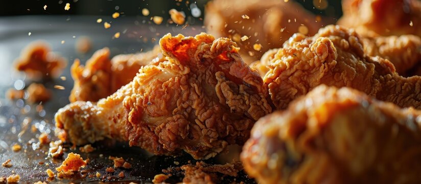 Fried chicken falling