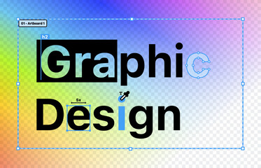 Illustration of Graphic Design with design tools