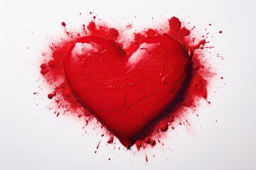 Red hearts drawn with lipstick. Valentines day