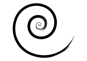 Icono negro de espiral en fondo blanco. - obrazy, fototapety, plakaty