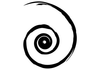 Icono negro de espiral en fondo blanco.