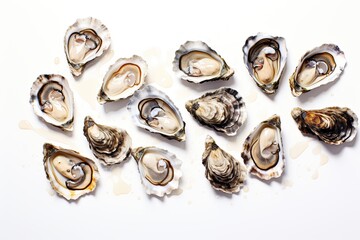 Fresh oysters on white background