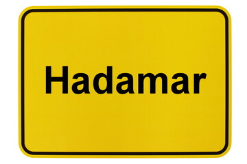 Illustration eines Ortsschildes der Stadt Hadamar in Hessen