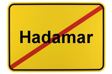 Illustration eines Ortsschildes der Stadt Hadamar in Hessen