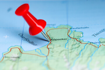 Kopasker, Iceland pin on map