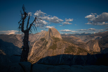 Yosemite view on bright sun