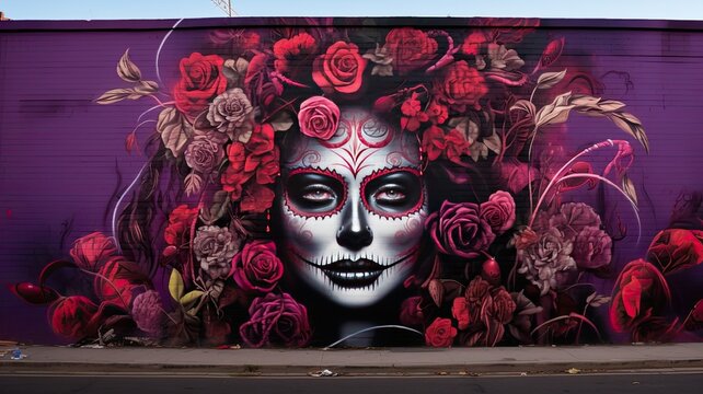 La Catrina - Floral Street Art Tribute