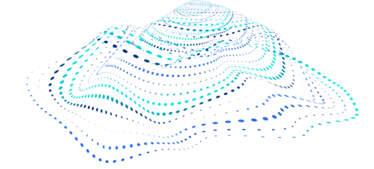 Cyclic wave of dots and intertwining lines. Abstract Shape on transparent background