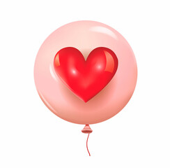  A pink balloon with a heart.
A greeting card.
