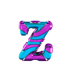 Blue symbol with purple horizontal thin straps. letter z