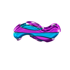 Blue symbol with purple horizontal thin straps