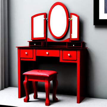 Beautiful big king's and queen's dressing table in red and black color