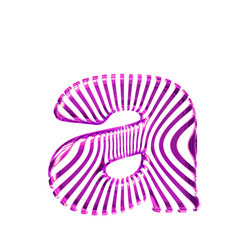 White symbol with ultra thin purple straps. letter a