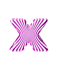 White symbol with ultra thin purple straps. letter x