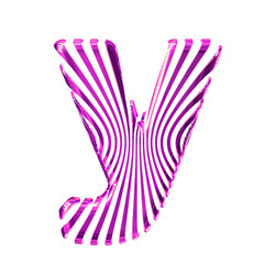 White symbol with ultra thin purple straps. letter y