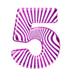 White symbol with ultra thin purple straps. number 5