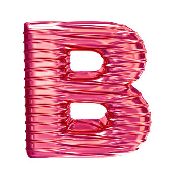 Pink symbol with ribbed horizontal. letter b