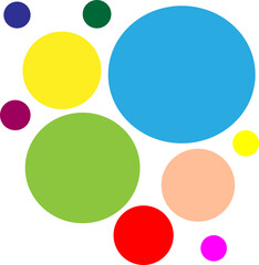 Abstract minimalistic background with multicolored circles