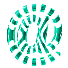 Fototapeta premium White symbol with turquoise thin vertical straps