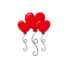 Balloons in the form of hearts.Valentine's day.Vector graphics