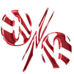 White symbol with red thin straps