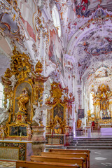 Fototapeta na wymiar Church of the Nativity of Mary of the Rottenbuch Monastery. Bavaria. Germany.
