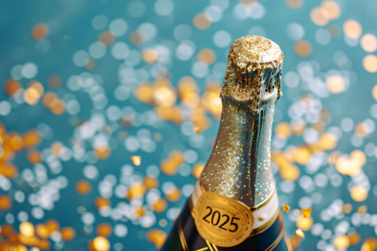 "Golden Celebration - Sparkling Champagne Toast to 2025"