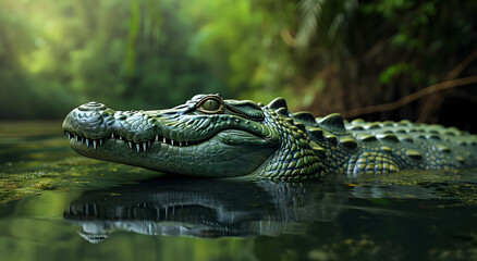 Obraz premium Serene Crocodile Habitat at Twilight