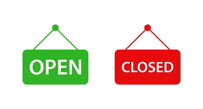 Open and closed sign set