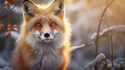 Obraz premium Winter Portrait of a Fox