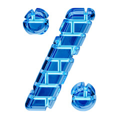 Symbol made of blue ice bricks