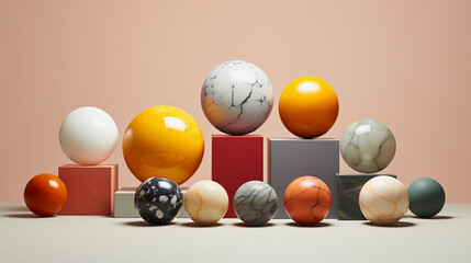 Marble Sphere Showcase - Artfully Presented on Monochromatic Background