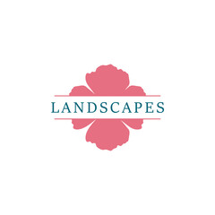 Flower lily landscape green beauty pink nature fashion health logo design timeless emblem brand identity logotype abstract minimalist monogram typography vector logo