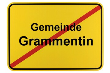 Illustration eines Ortsschildes der Gemeinde Grammentin in Mecklenburg-Vorpommern
