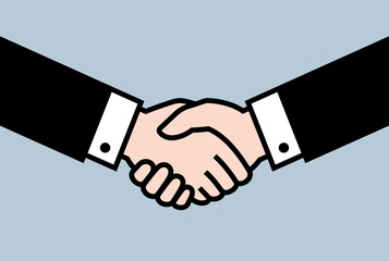 Handshake icon. Symbol of business, trust, contract or agreement. The ritual of a transaction or purchase, a greeting or farewell. A gesture of gratitude, congratulation or reconciliation.