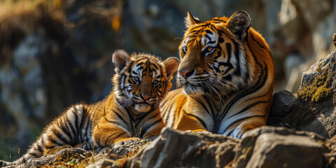 Tiger mit Welpe