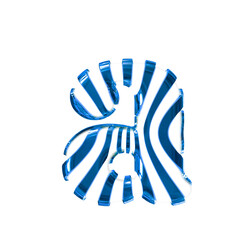 White symbol with blue thin straps. letter a