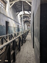 Lateral hallway at old prison in Argentina