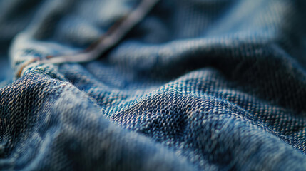 Denim Elegance: Blue Jean Fabric Texture in 3D Realism. Generative AI