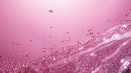 Delicate Pink Glitter Particles on Harmonizing Pink Background for a Magical and Sparkling Display