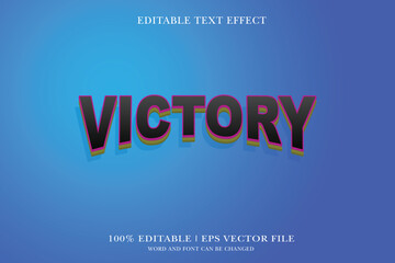 Victory 3d text effect styles mockup concept Black text