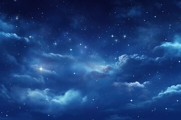 Obraz na płótnie Canvas Illustration of night sky with stars and clouds