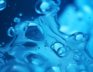 bubbles in water.Minimal abstract background concept.Flat lay,copy space,top view.Generative Ai