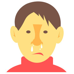 Sick guy.  Sick guy with a snotty nose