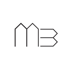 Letter M B logo design timeless emblem brand identity logotype abstract minimalist monogram typography vector logo