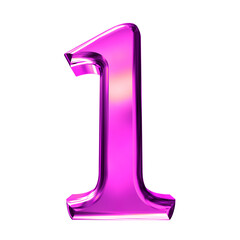Purple symbol with bevel. number 1