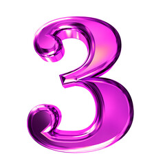 Purple symbol with bevel. number 3